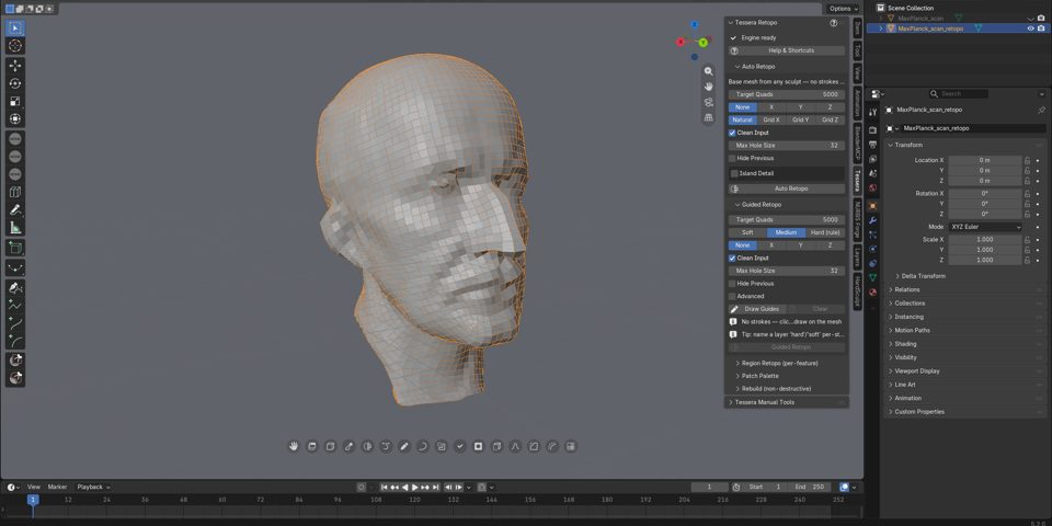 The Tessera sidebar panel in Blender